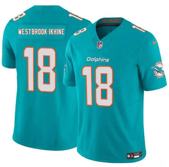 Men & Women & Youth Miami Dolphins #18 Nick Westbrook-Ikhine Aqua 2025 Draft F.U.S.E. Vapor Limited Stitched Jersey,We sell and wholesale Men & Women & Youth Miami Dolphins #18 Nick Westbrook-Ikhine Aqua 2025 Draft F.U.S.E. Vapor Limited Stitched Jersey on line form chian!
